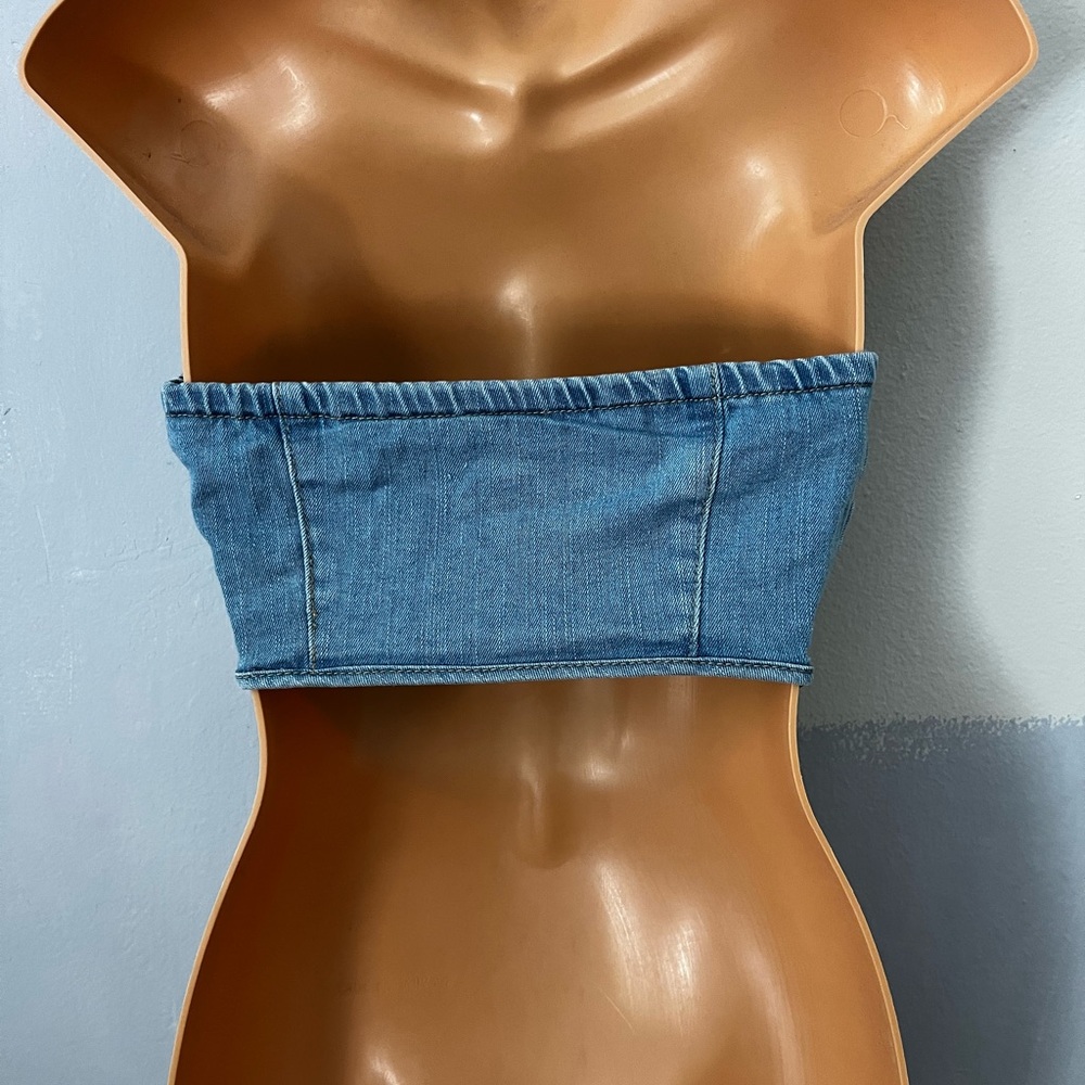 Denim Lace-Up Corset Top - Picture 4 of 5